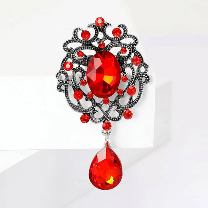 Rhinestone Flower Brooch for Women Unisex Trendy Crystal Glass Pendant Pins Event Funny Luxury Gifts New Year Friends Decoration