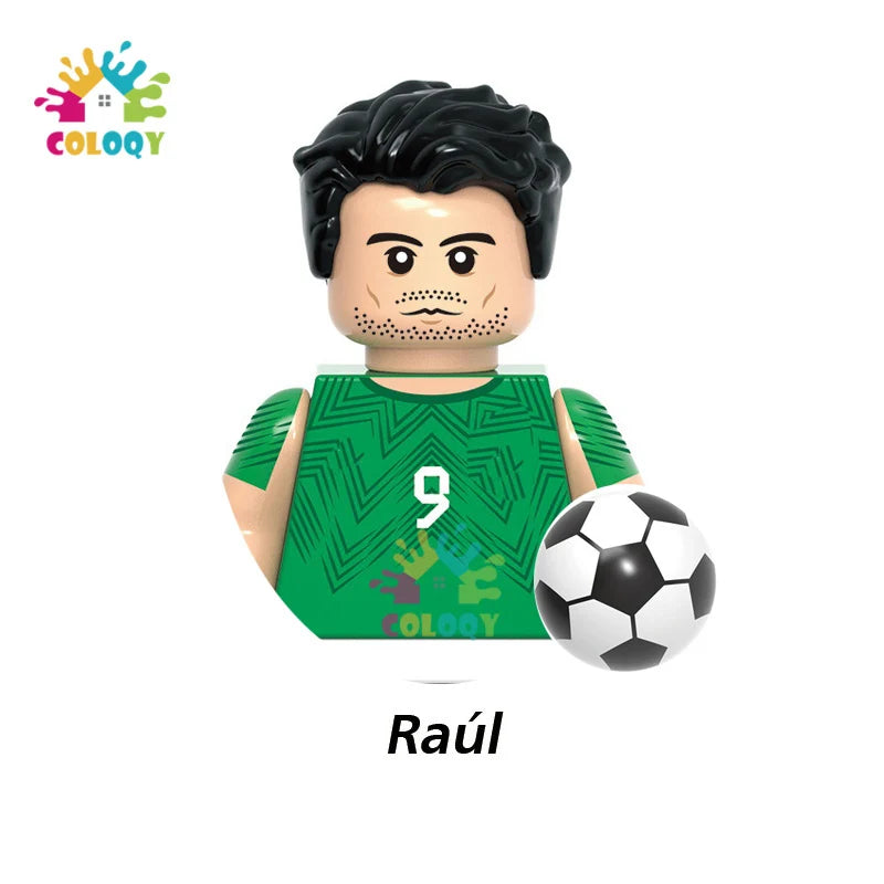 Kids Toys World Famous Football Stars Building Blocks Sport Player Mini Action Figures Golden Cup Toys For Boys Birthdays Gifts