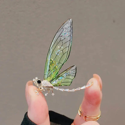 Multicolour Trendy Acrylic Brooches Faery Elf Butterfly Dragonfly For Women Fashion Insect Jewelry For Birthday Party Daily