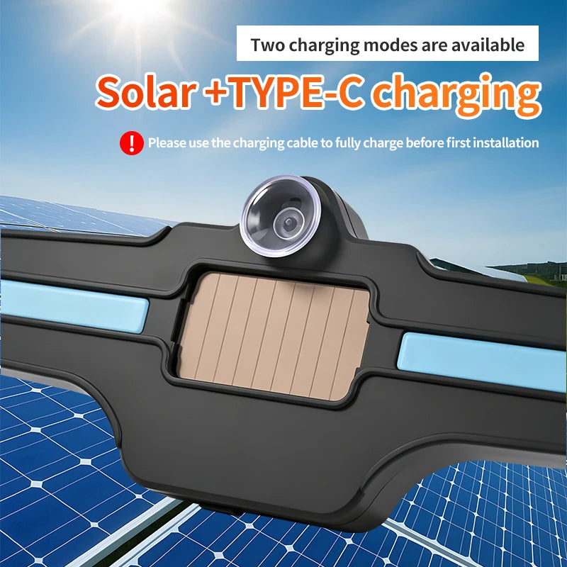 Solar Powered Car LED Warning Light Suction Cup Mount No Wiring Auto Rear Windshield Strobe Flash Safety Decorative Ambient Lamp