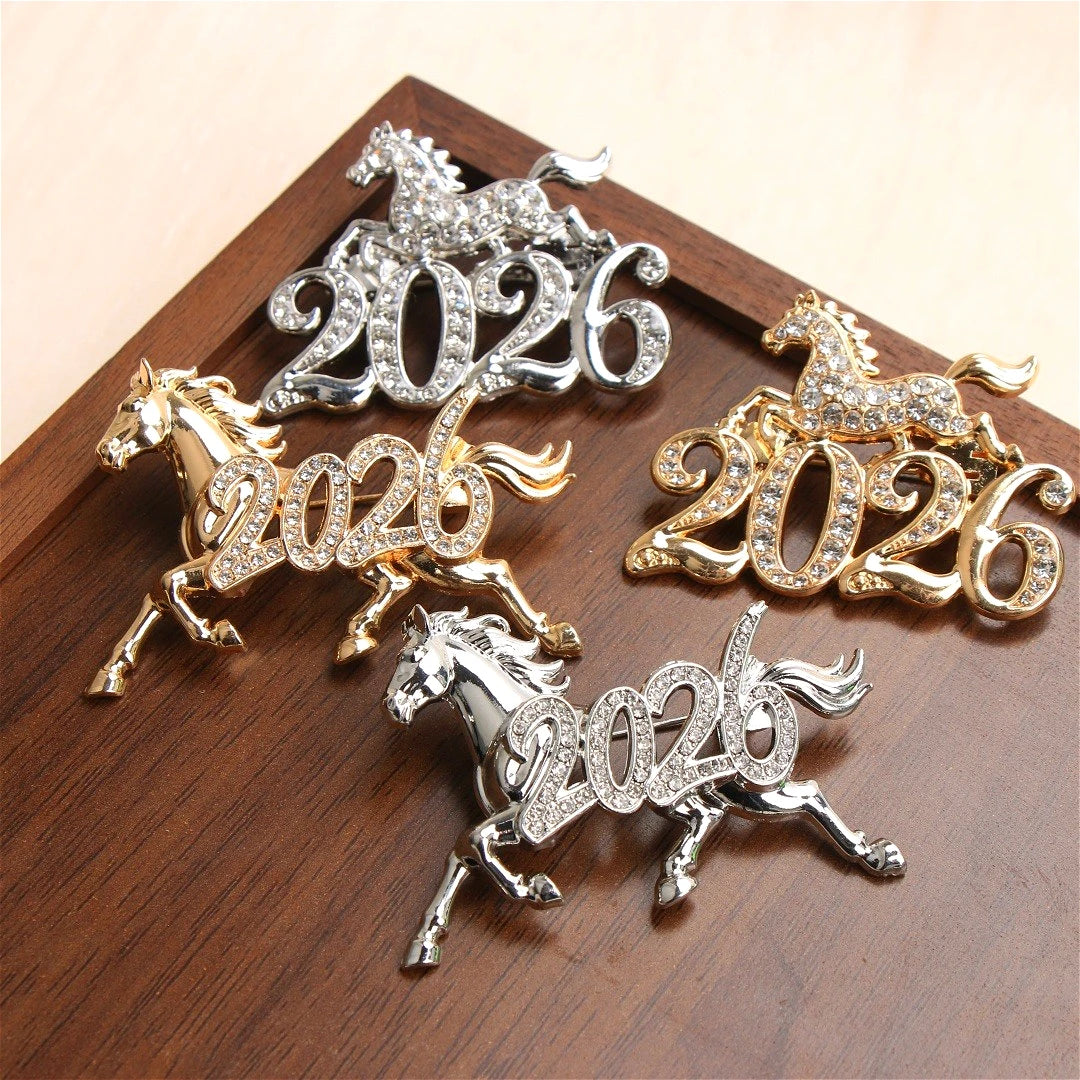 Luxury 2026 Year of the Horse Design Brooch for Men and Women, JewelryAccessories, Wedding, Holiday, Party, Couple'sSurpriseGift