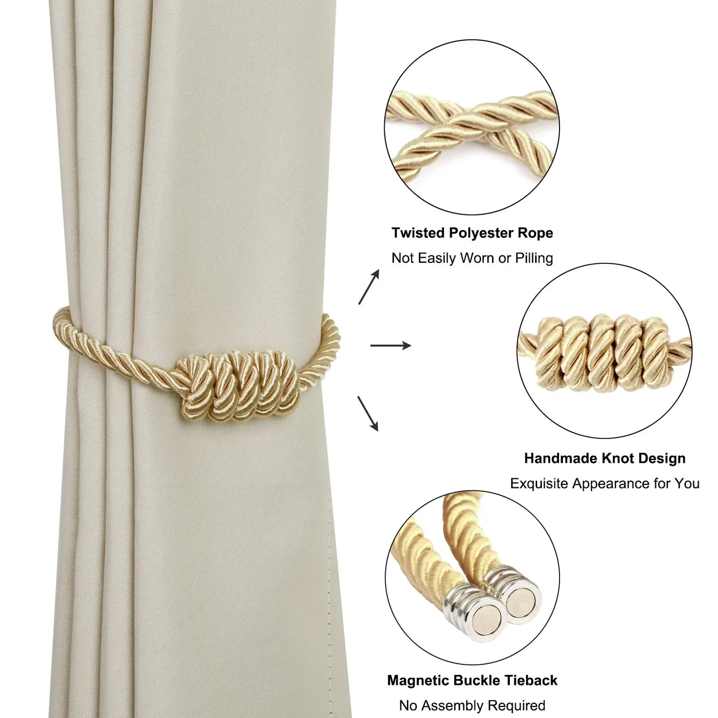 1pc Curtain Tieback Magnetic Curtain Tiebacks Curtains Holdbacks Curtain Holder Accesories Decorative Drapery Holdbacks