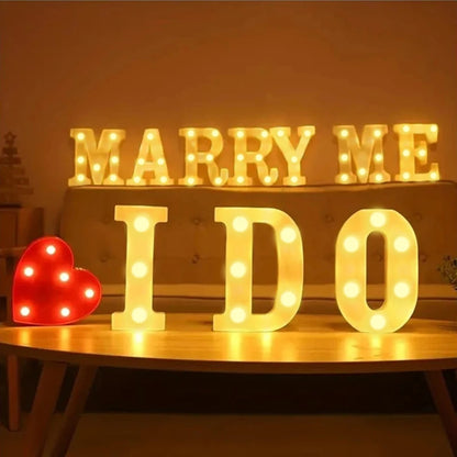 Ins Hot Sale 26 English Letter Led Light Design Lamp For Wedding Birthday Colorful Light Proposal Confession Surprise Night