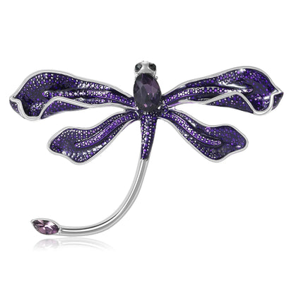 Beaut&Berry Luxury Enamel Dragonfly Brooches for Women Unisex Insect Pins Casual Party Jewelry Accessories Gifts Decoration