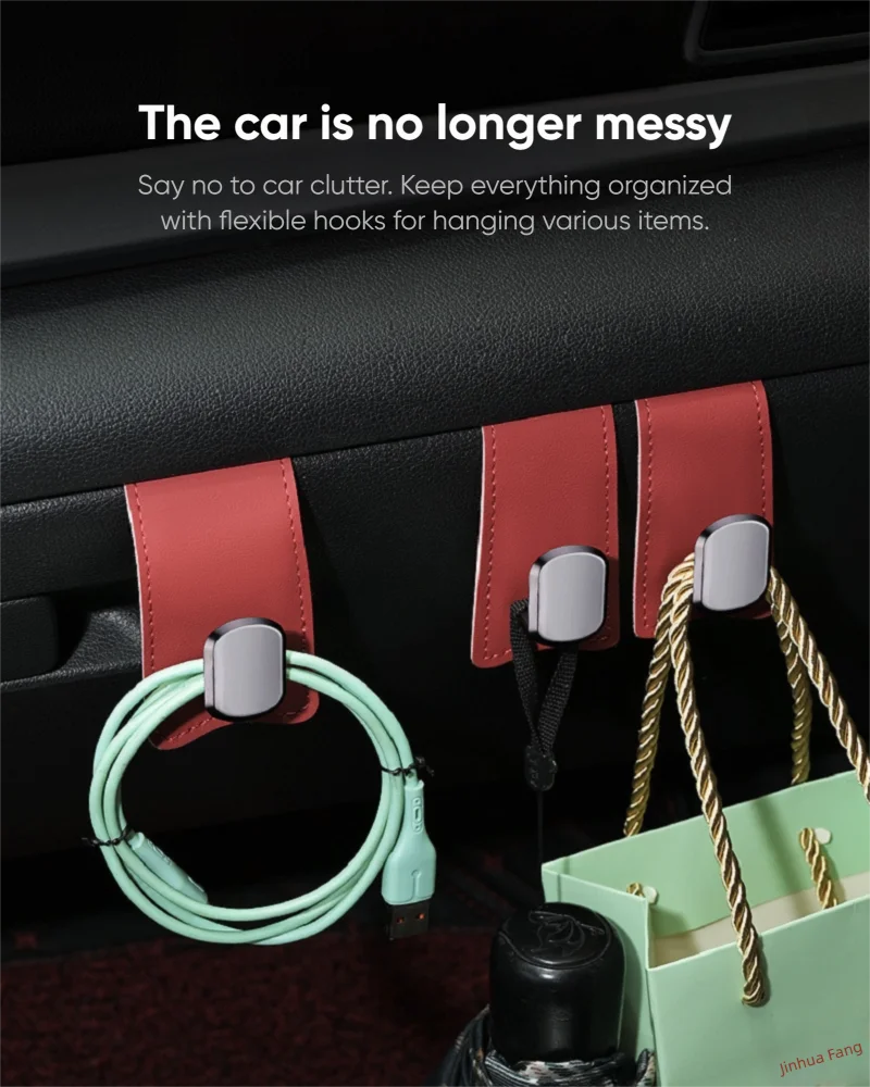 RazorRide Universal Car Passenger Glove Box Hooks Aluminum Alloy Hanging Hook Purse Bag Hat Hanger Holder Auto Interior Storage