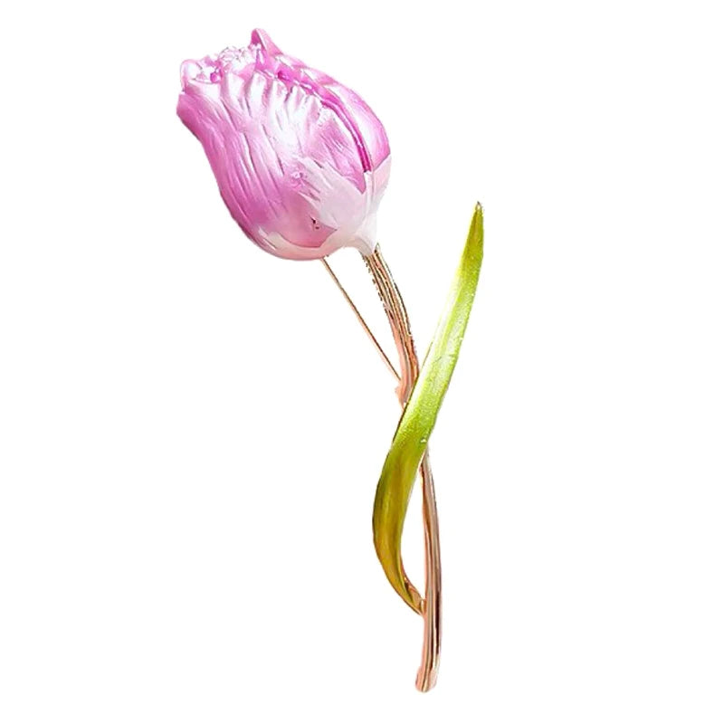 Wedding Tulip Corsage Pink Flower Brooches Flower Lapel Pins Wedding Jewelry For Women And Men Party Suit Pin
