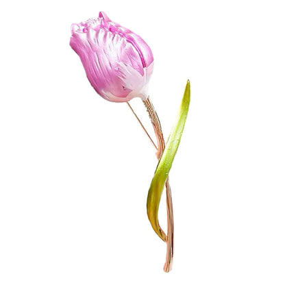 Wedding Tulip Corsage Pink Flower Brooches Flower Lapel Pins Wedding Jewelry For Women And Men Party Suit Pin