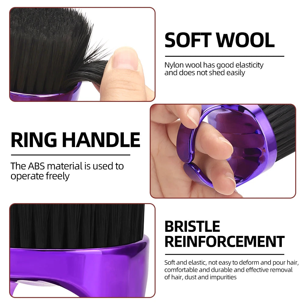 Ring Neck Duster Barber Remove Loose Hair Brush Hair Cutting Brush Soft Hair Cleaning Brush Hairdressing Tools