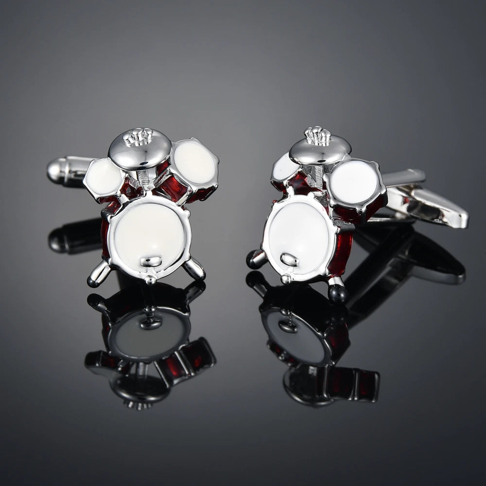 Copper material, plating, entertainment, hobbies, cufflinks, musical notes, chromatics, piano, guitar, French shirt, acce