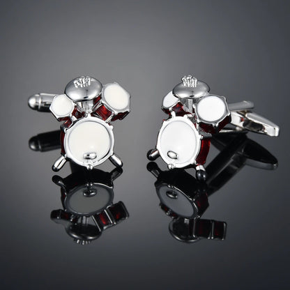 Copper material, plating, entertainment, hobbies, cufflinks, musical notes, chromatics, piano, guitar, French shirt, acce