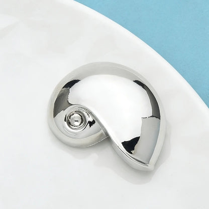 Wuli&baby Alloy Shell Shape Brooches For Women Unisex 2-color Simple Easy-match Office Casual Brooch Pins Gifts