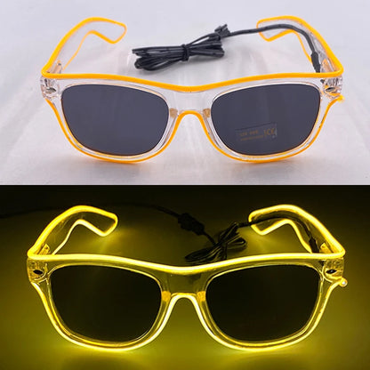 Light Up Led Glasses Neon Party Luminous Glasses EL Wire Glowing Sunglasses Novelty Gift for Adult Glow Bright Light Supplies
