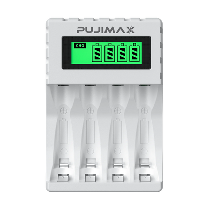 PUJIMAX 4 Slots 1.2V Smart Battery Charger LCD Display For AA/AAA NiCd NiMh Rechargeable Battery Portable Fast Charging Adapter