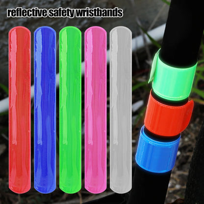 5pcs Cycling Pvc Reflective Bracelet Wristband Fun Run Star Should Support Safety Warning Reflective Ring Bracelet Concert Protection