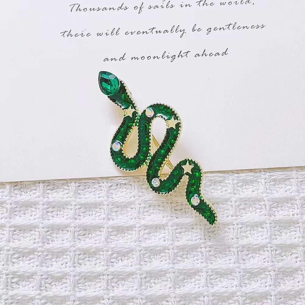 Clearance Price Snake Shape Brooches for Women Men Rhinestone Crystal Lapel Pin Clearance Sale