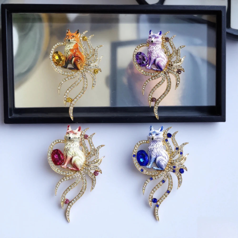 Baroque Luxury Fox Animal-Themed Brooches for Men and Women, Jewelry, Fashion Accessories, and Party Gifts