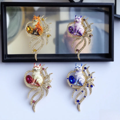 Baroque Luxury Fox Animal-Themed Brooches for Men and Women, Jewelry, Fashion Accessories, and Party Gifts