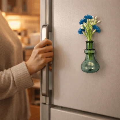 Flower Arrangement 3D Magnetic Vase Sticker Exquisite Decorative Magnetic Glass Vases With Flower Mini Vase Magnets Home