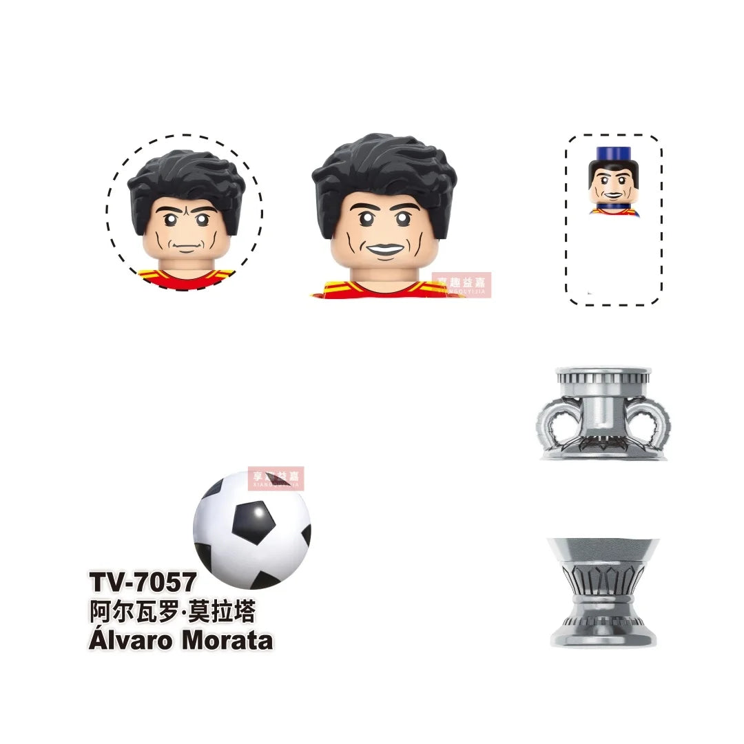 2026 NEW World Famous Football Players Figurine Messi Ronaldo Neymar Lewandowski Mini Action Building Block Model Toy Kids Gifts