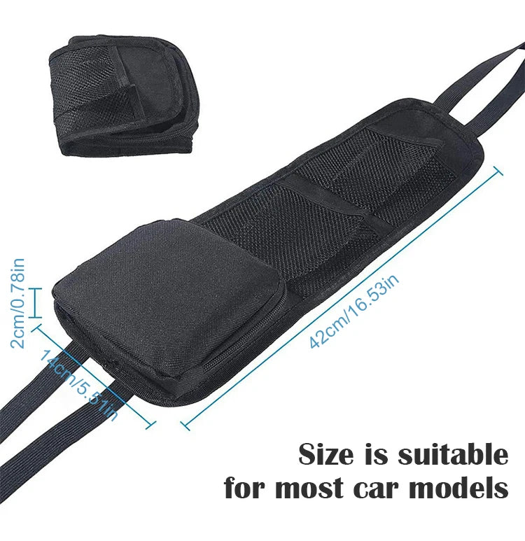 Multifunctional Zipper Storage Bag Car Side Storage Bag with Mesh Pocket for Things Holder Suitable for Cars
