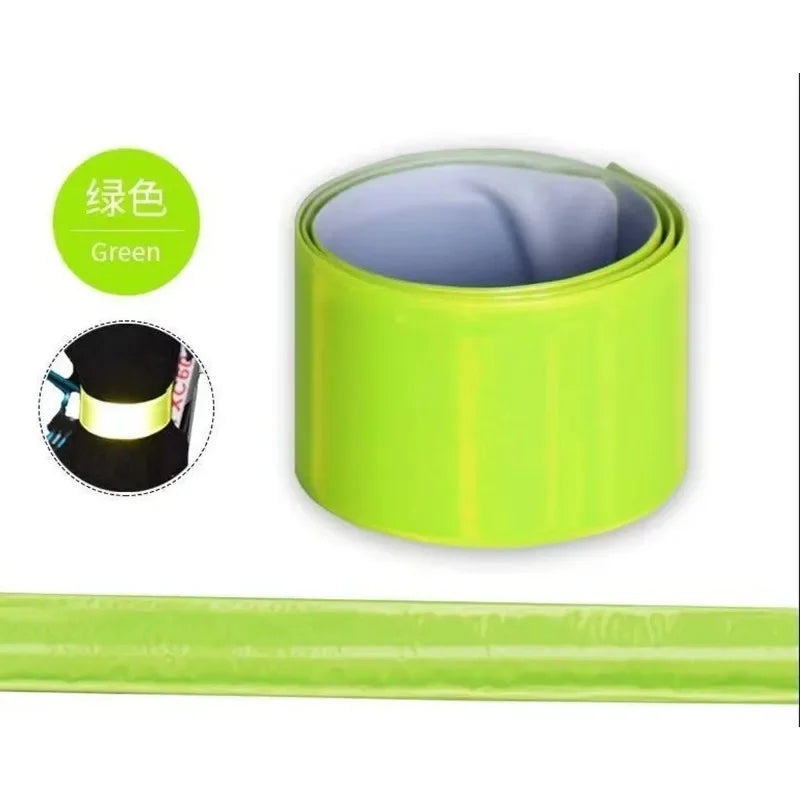 1pcs 40x3cm Running Fishing Cycling Reflective Strips Bike Safety Night Warning Bicycle Bind Pants Leg Wrist Strap Reflective Tape
