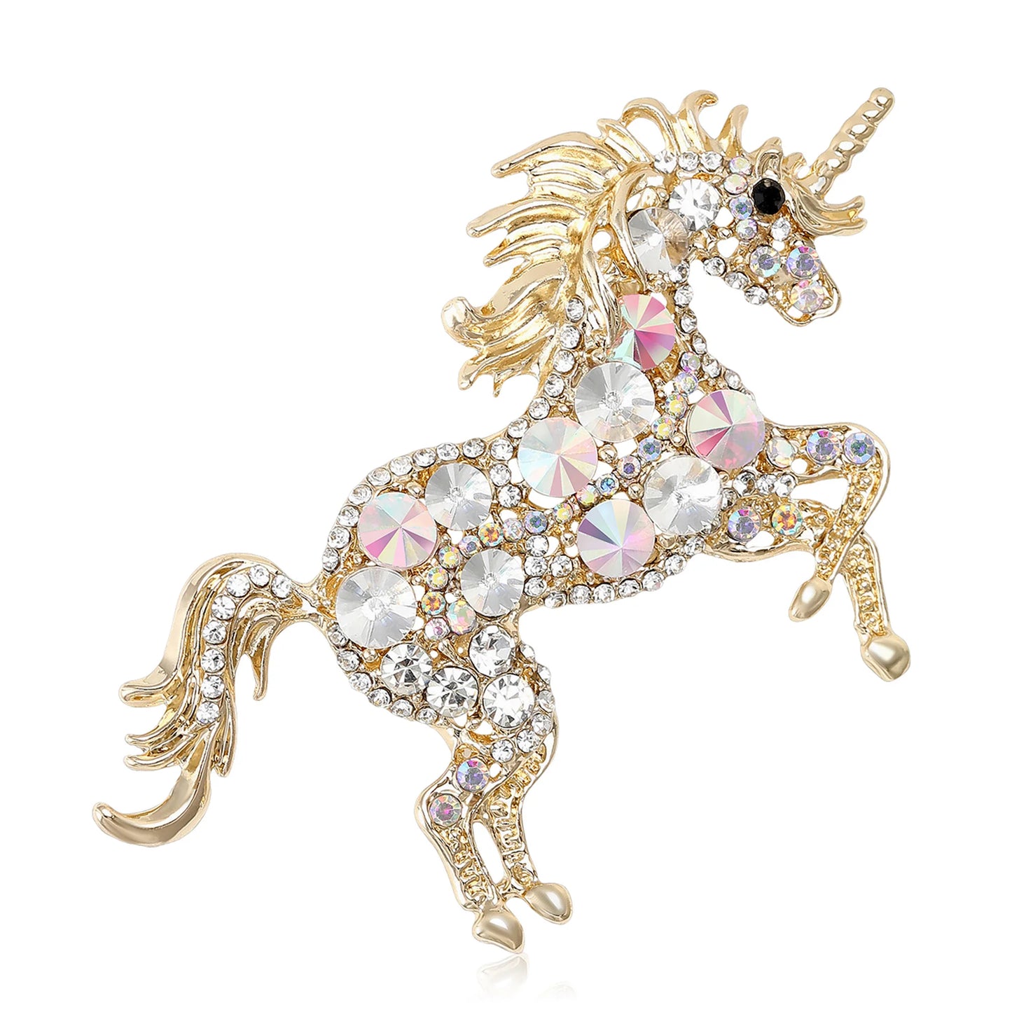 Beaut&Berry Classic Rhinestone Horse Brooches for Women Animal Pin Necklace Luxury  New Year Gifts Friends Zodiac Animal Jewelry