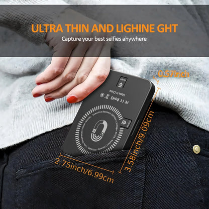 1pc Magnetic Fill Light,3000mAh Selfie Light,120LEDs,USB Charging,3 Light Modes,for Photography,Makeup,Video Conference,with Cli