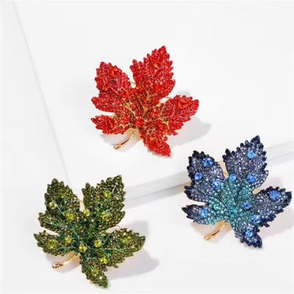 1pc Chic Maple Leaf Brooch with Shiny Rhinestones, Coconut Tree Plant Pin Jewelry Accessories - Great for Personal or Gift Use