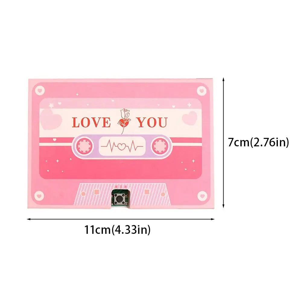 Voice Recordable Greeting Card 60 Seconds Recording Time Message Recorder Cassette Recording Voice Tape Greeting Card