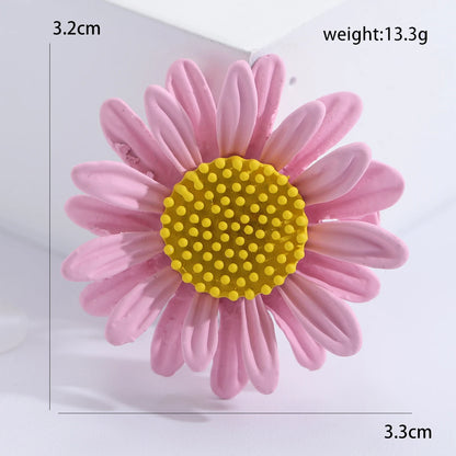 Enamel Sunflower Brooches for Women Unisex Pearl Flower Botanical Pins Banquet Party Backpack Gifts Jewelry Accessories