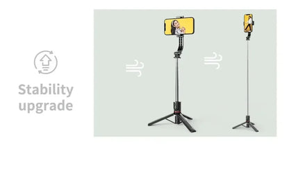Wireless Selfie Stick for Smartphone 44 Inch Tripod with Bluetooth Remote Foldable Stand for Vlog Shooting Record