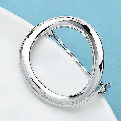 Wuli&baby Alloy Circle Brooches For Women Unisex 2-color Simple Style Party Office Brooch Pins Gifts