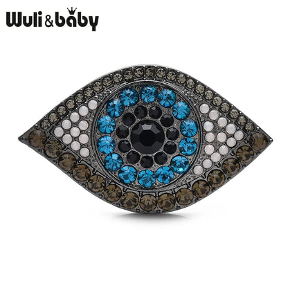 Wuli&baby Charming Eye Brooches Pins For Women Unisex 2-color Sparkling Rhinestone Eye Party Office Brooch Pin Gifts