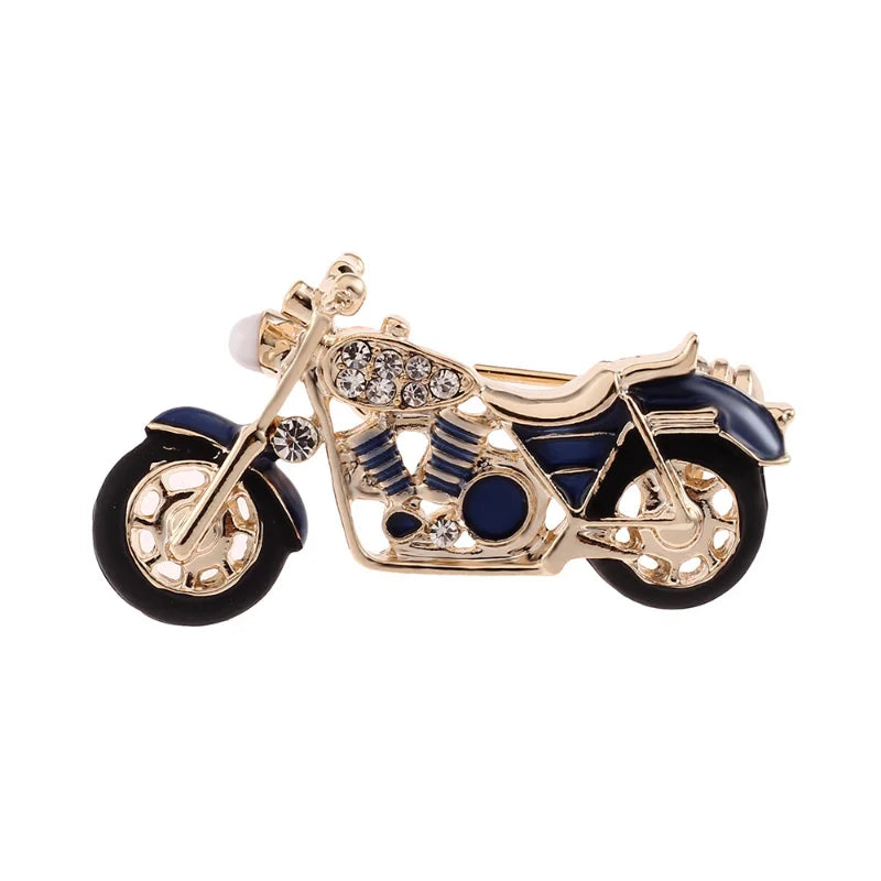 Retro 2-color Motorcycle Brooch for Men and Women's Fashionable Party Clothing Accessories Baby Brooch Small Gift