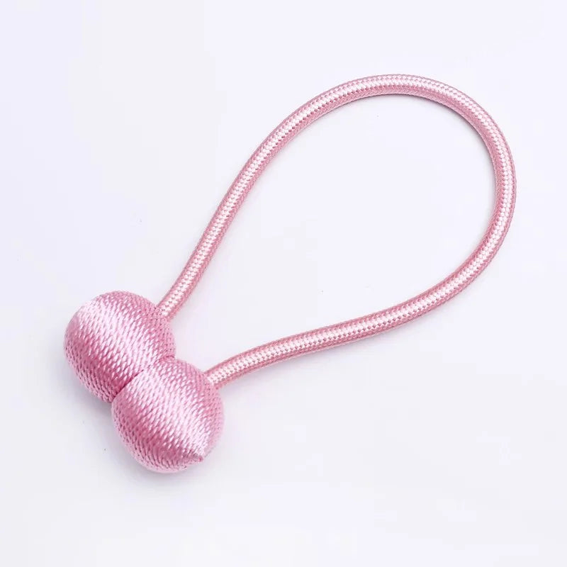 2pcs Magnetic Curtain Tiebacks, Ball Shape Rope Buckle, No Drilling Creative Curtain Straps, Multiple Colors Available