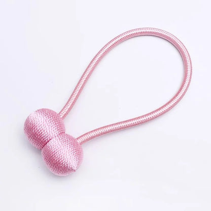 2pcs Magnetic Curtain Tiebacks, Ball Shape Rope Buckle, No Drilling Creative Curtain Straps, Multiple Colors Available