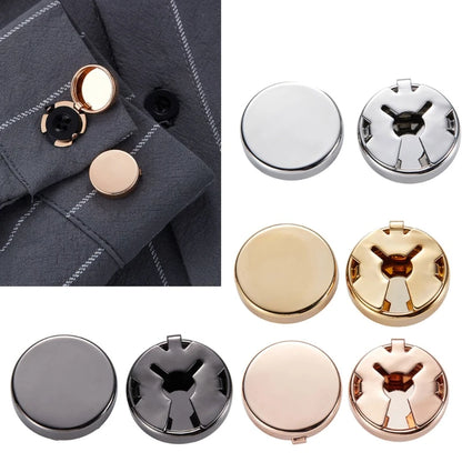 1 Pair Brass Round Button Cover Cufflinks Formal Shirt Cuff Links Fine Details Imitation Cuff Links for Photo Shooting