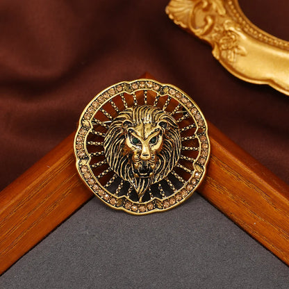 Baroque-style Luxury Vintage Heavy-Duty Lion Animal Design Brooches for Men and Women, Jewelry and Fashion Accessories