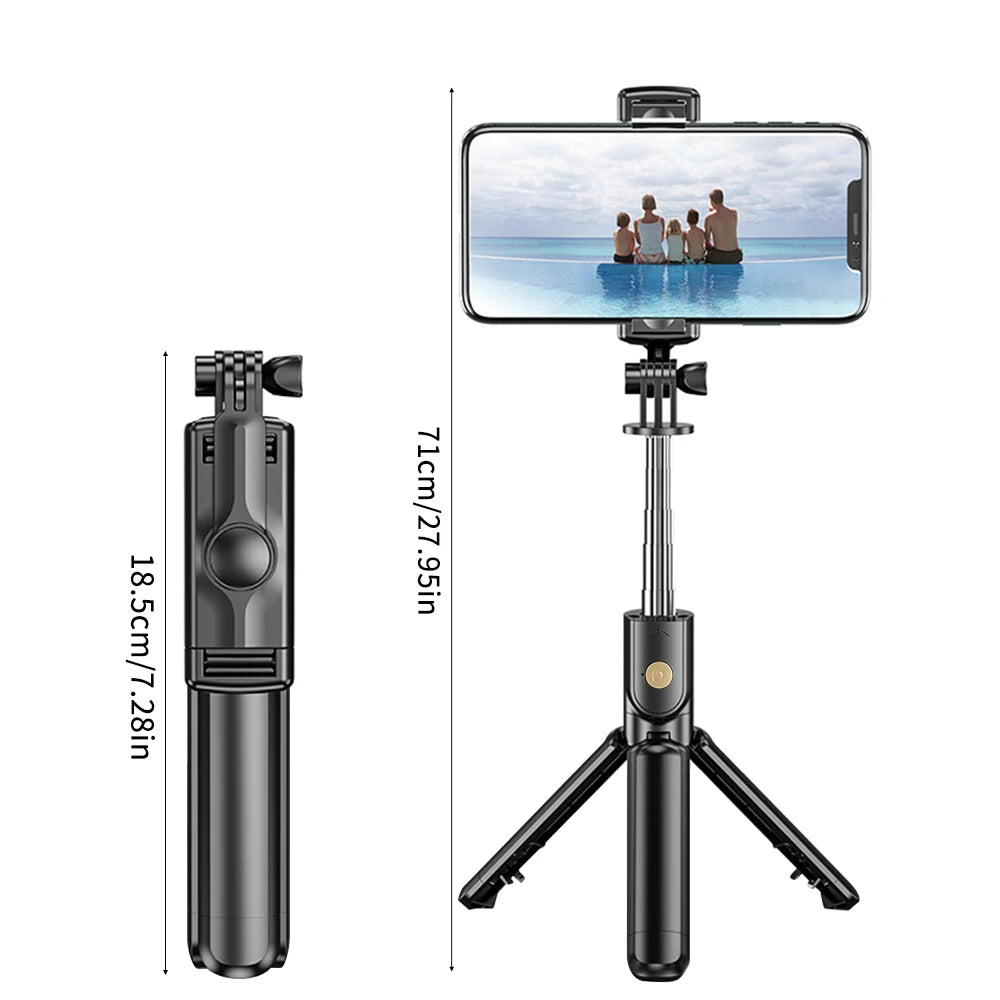 Selfie Stick Wireless Tripod Stand with Light Bluetooth Remote Extendable Tripod for iPhone Mobile Phone Live Streaming