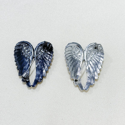 Dark Wing Brooch Personalized Suit Angel Wings Accessory Men's Fashion High-end Inlaid Rhinestones Brooch Chest Flower Jewelry