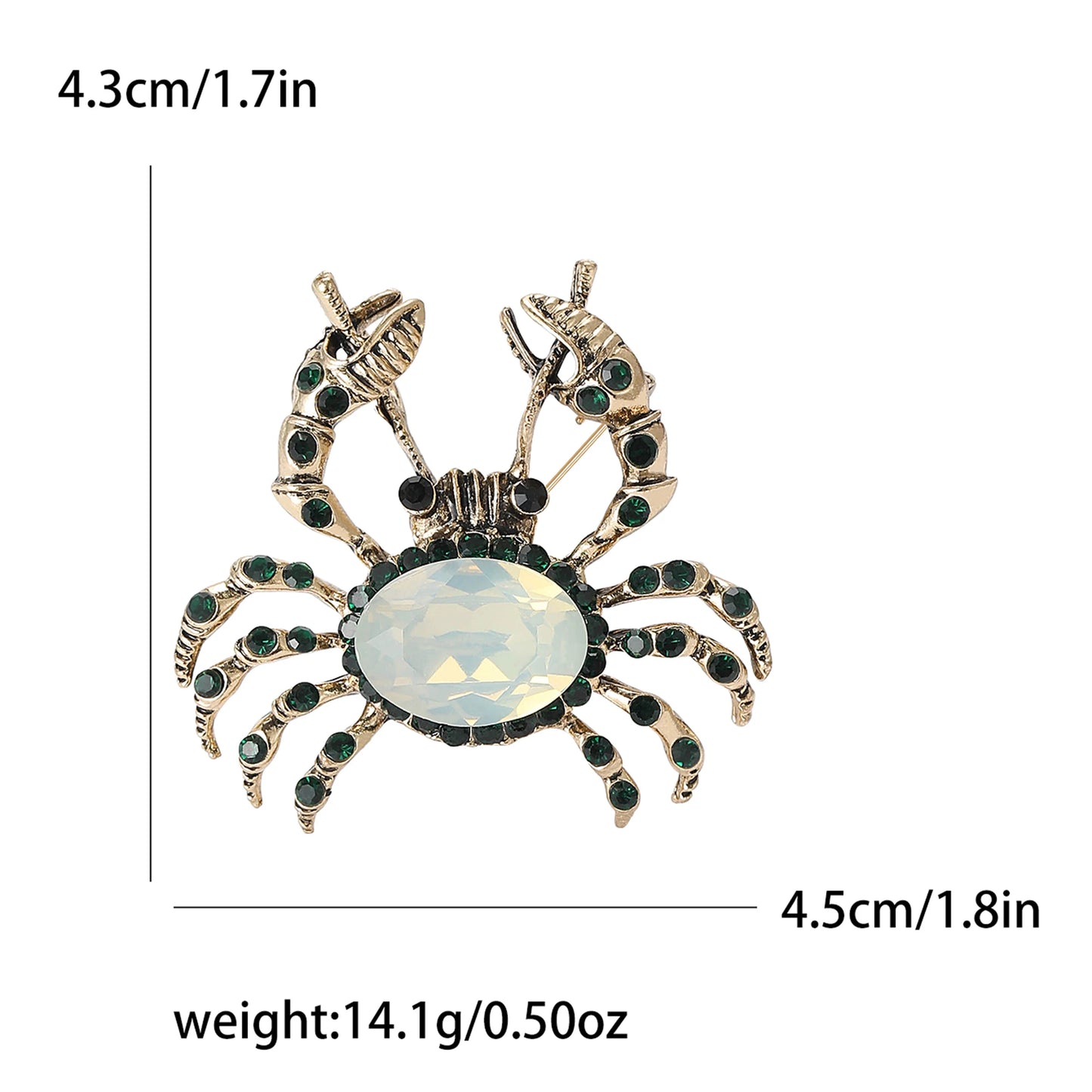 Enamel Rhinestone Crab Brooches For Women Unisex Animal Pins Multi-color Available Casual Party Accessories Gifts
