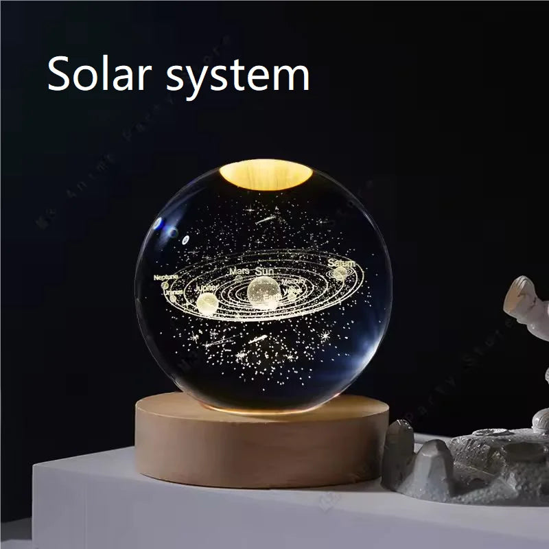 System Galaxy Table Lamp Glowing Moon Sphere For Bedroom Decoration Gift