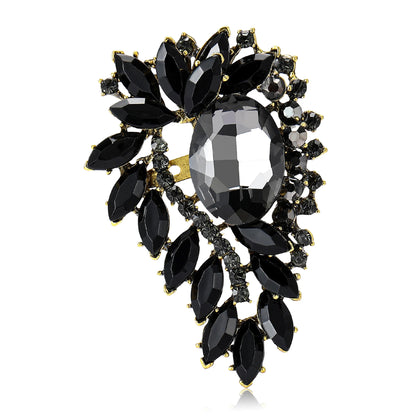 Beaut&Berry Vintage Crystal Glass Brooches for Women Unisex Court Pins Friends Party Gifts Banquet Jewellery Accessories