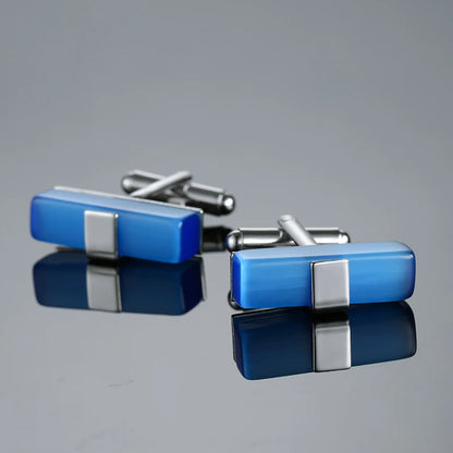 Novelty Luxury Blue White Crystal Cufflinks for Mens  Brand High Quality Design gold silvery Cuffbutton Shirt  Jewelry
