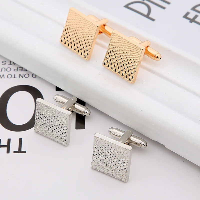 Luxury Quality Men's Cufflinks Classic Geometric Square Metal Sleeve Nails Fashion Cuff Buttons for Clothes Man Wedding Jewelry