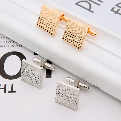 Luxury Quality Men's Cufflinks Classic Geometric Square Metal Sleeve Nails Fashion Cuff Buttons for Clothes Man Wedding Jewelry
