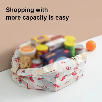 Large Foldable Shopping Bag Reusable Eco Bag Grocery Package Beach Toy Storage Bags Shoulder Cat Lemon Printing Pouch Tote Pouch