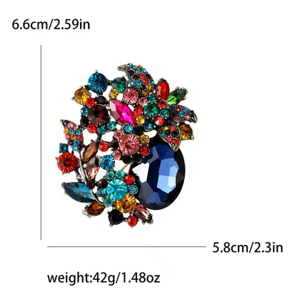 Women Style Stylish Flower Rhinestone Alloy Brooch Jacket Coat Jewelry