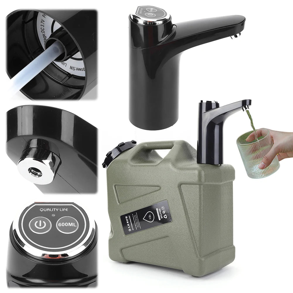 Electric Water Pump One Key Switch Portable Water Dispenser Wireless Water Pumping Device for Camping Water Tank