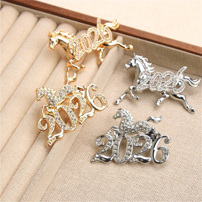 Luxury 2026 Year of the Horse Design Brooch for Men and Women, JewelryAccessories, Wedding, Holiday, Party, Couple'sSurpriseGift